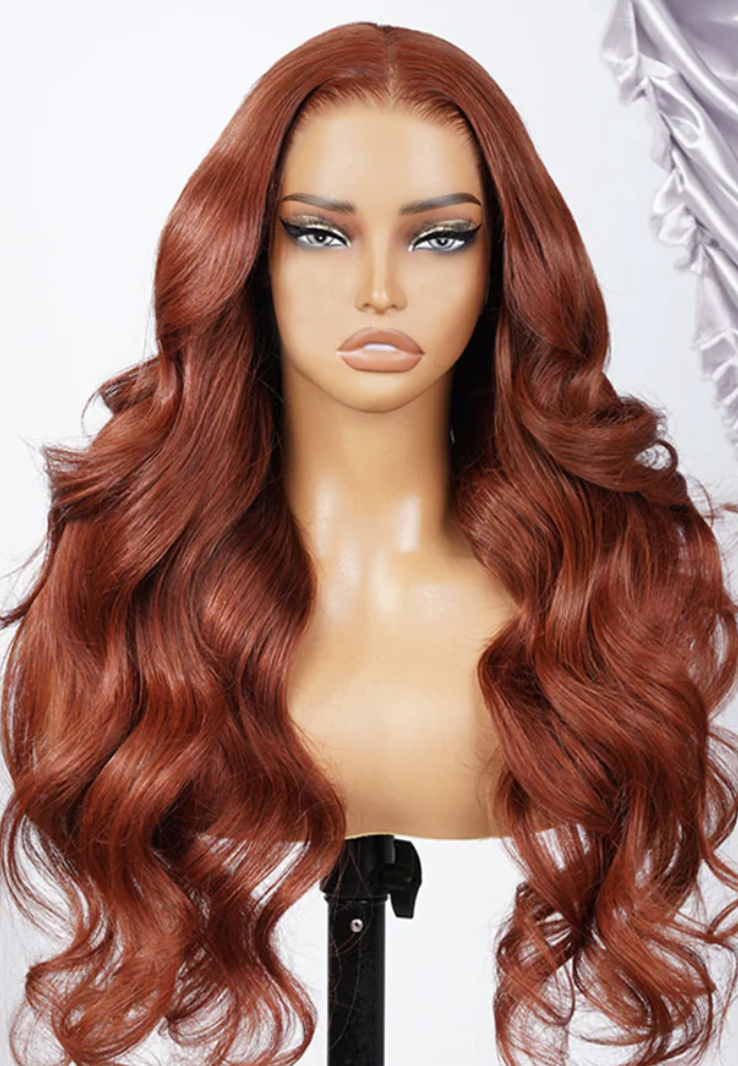 13x6 Reddish Brown 360 Full Lace Glueless Straight Wig
