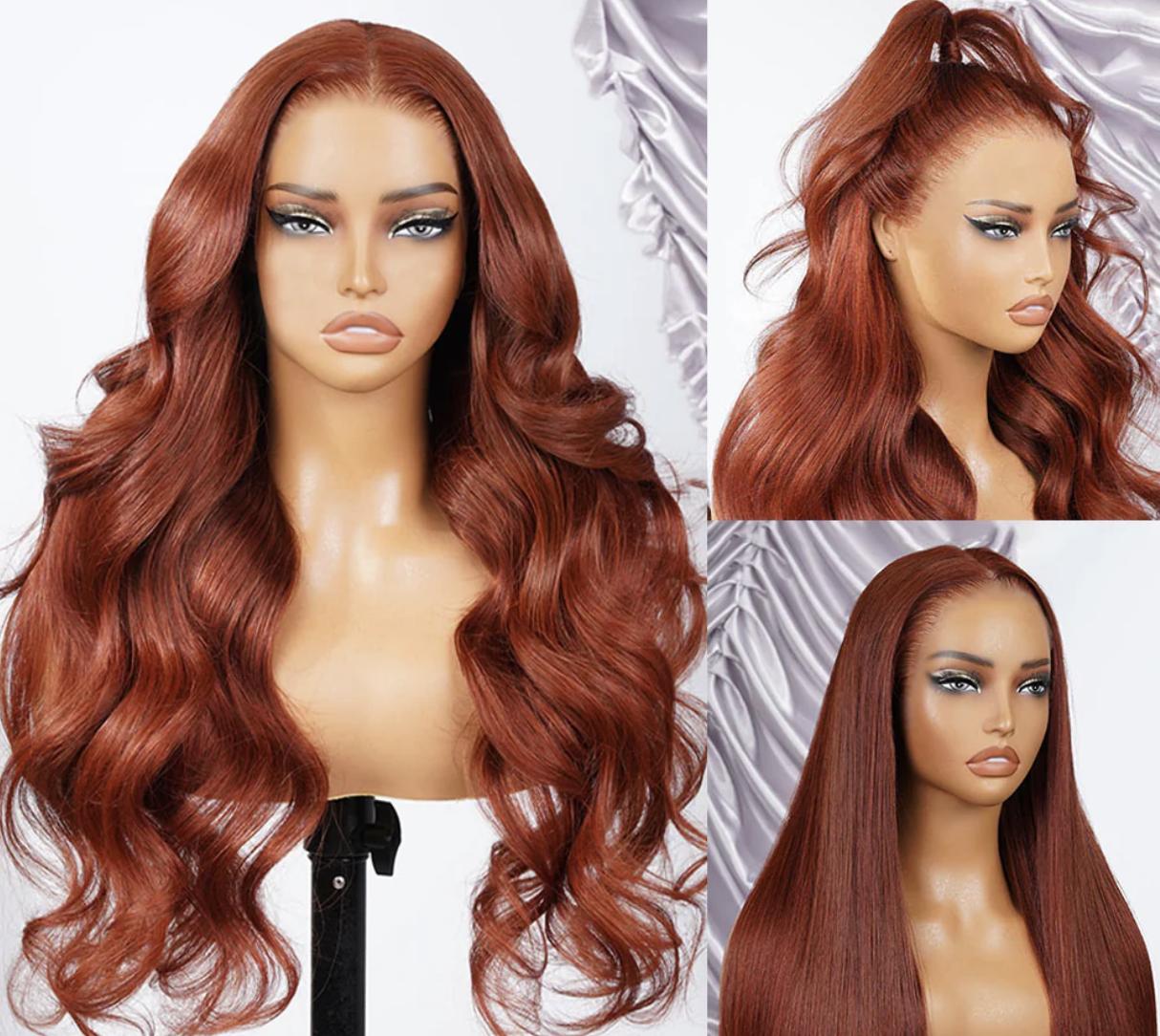 13x6 Reddish Brown 360 Full Lace Glueless Straight Wig