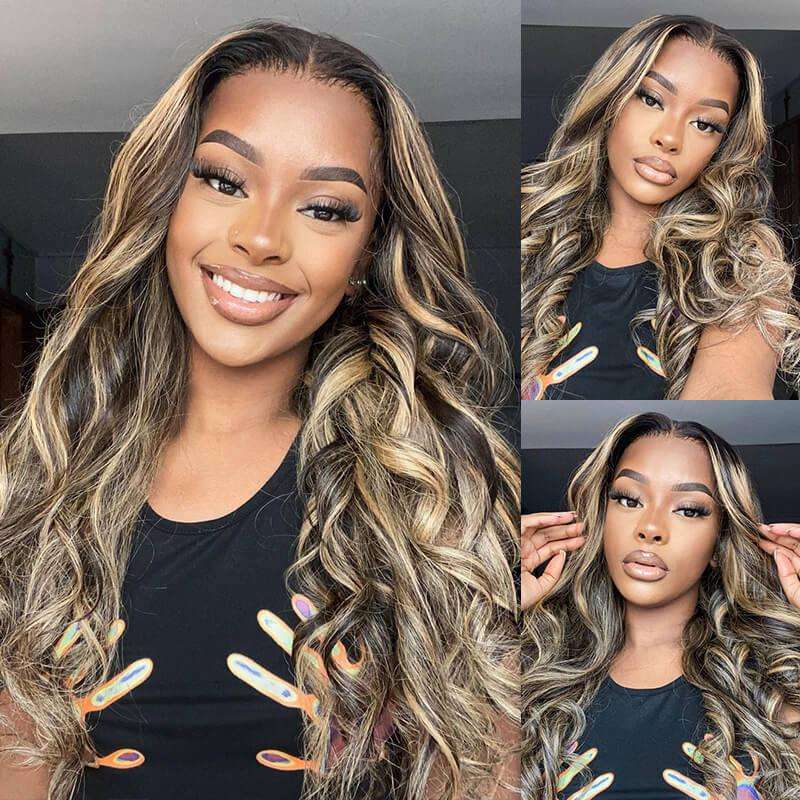 13x6 Balayage Highlight Straight Hair HD Lace Wig