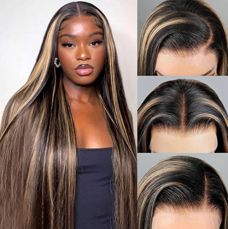 13x6 Balayage Highlight Straight Hair HD Lace Wig