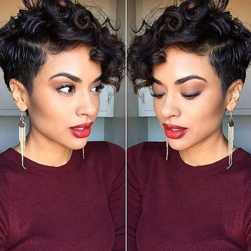 13x4 Short Curly Pixie Cut HD Lace Front Wig