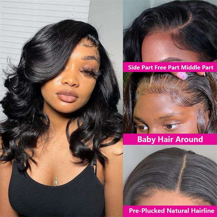 Frontal Lace Short Body Wave Bob Wig