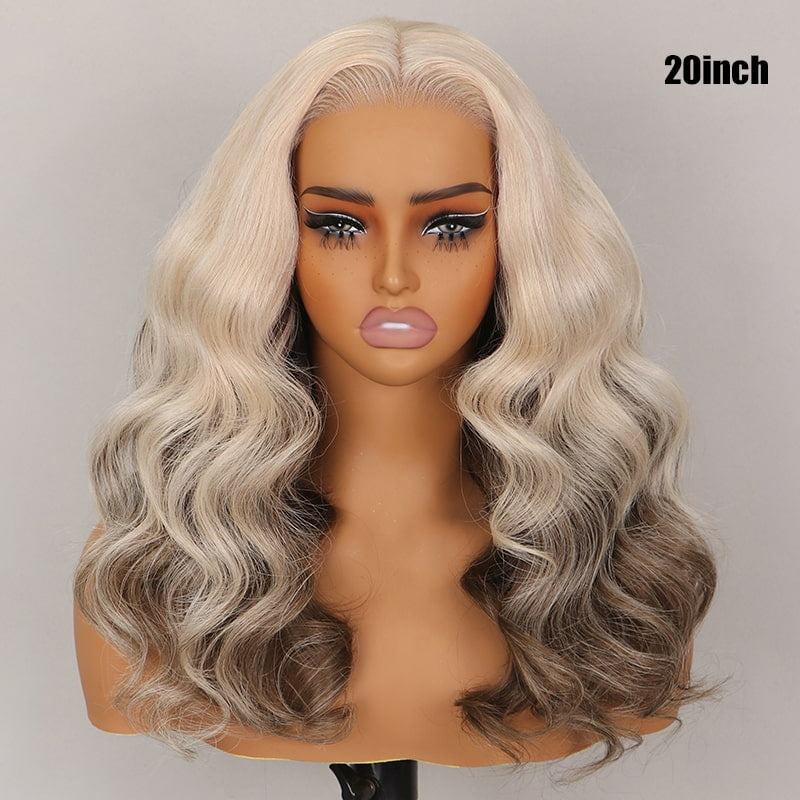 13x6 Ombre Strawberry Blonde Glueless Wig - Body Wave
