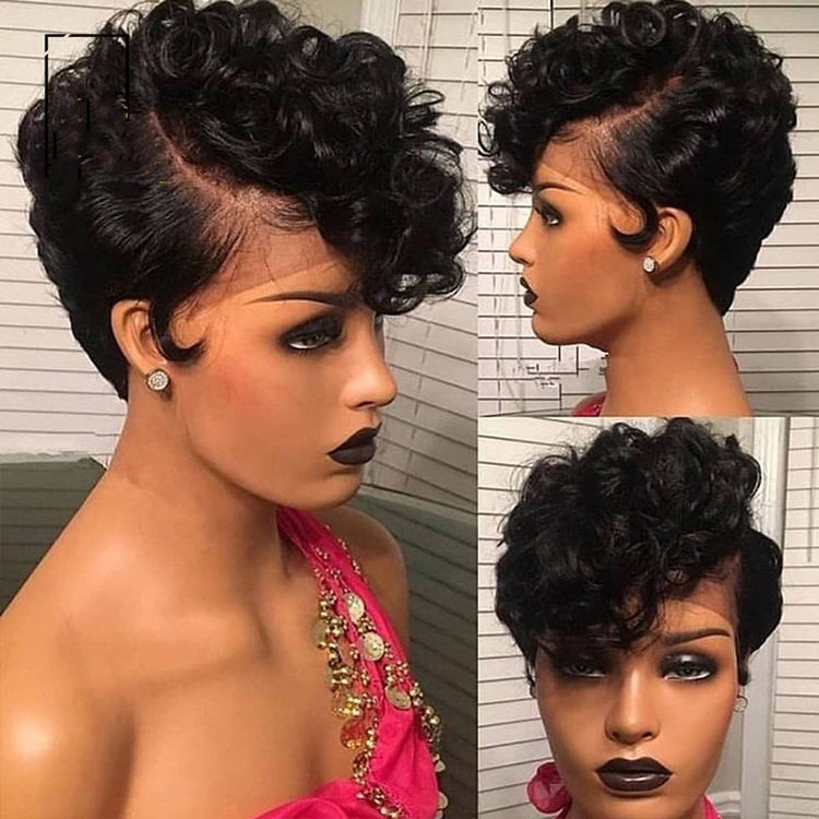 13x4 Short Curly Pixie Cut HD Lace Front Wig