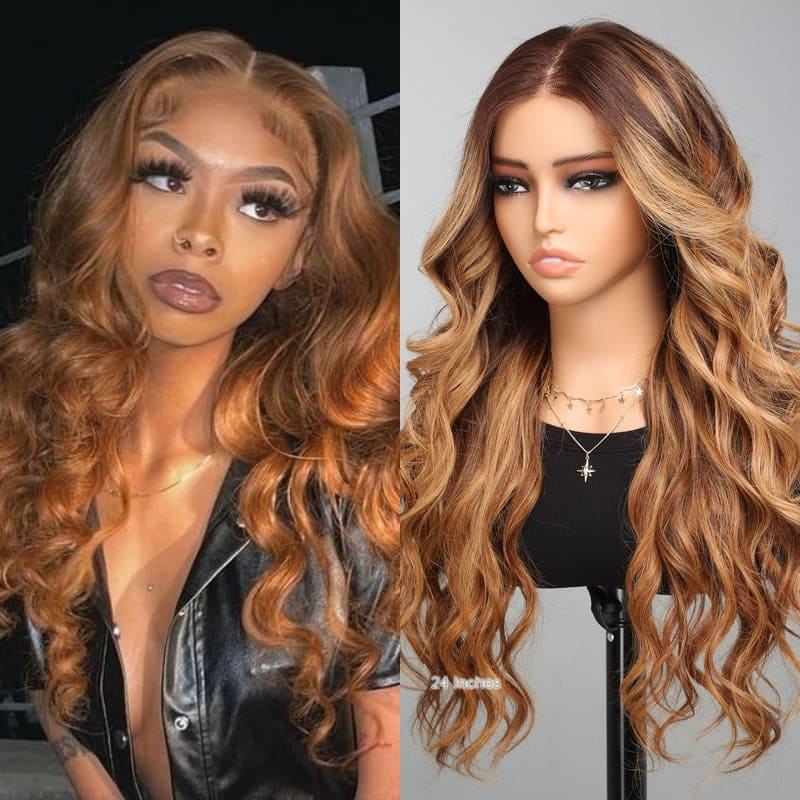 13x4 Honey Blonde Highlight Glueless Wig