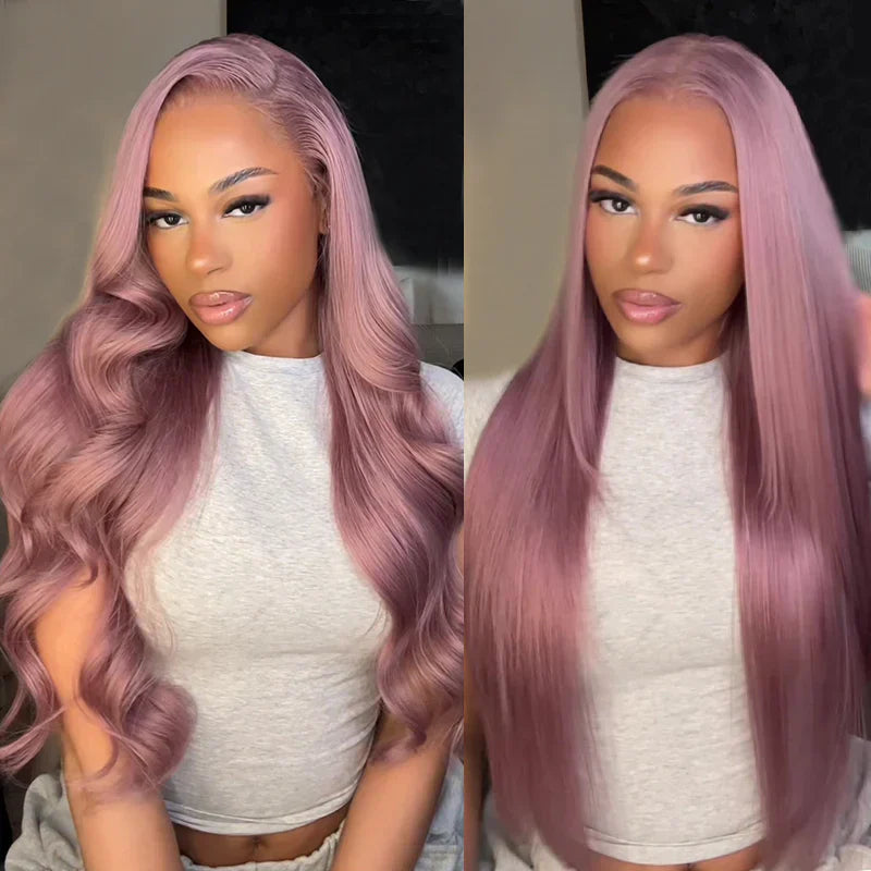 13x6 Silky Straight Ash Purple Glueless Wig