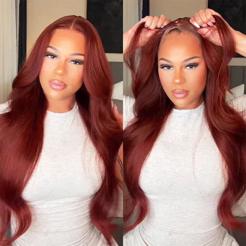 13x6 Reddish Brown 360 Full Lace Glueless Straight Wig